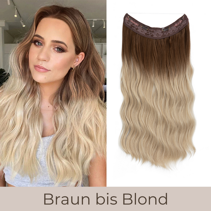 UNSICHTBARE HAAR EXTENSIONS MIT BAND & KLIPS - FÜR EXTRA HALT