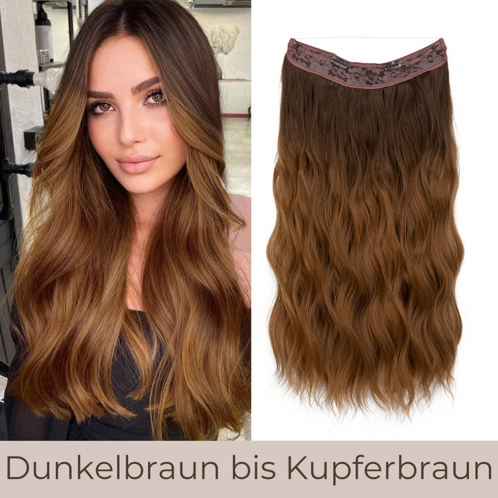 UNSICHTBARE HAAR EXTENSIONS MIT BAND & KLIPS - FÜR EXTRA HALT
