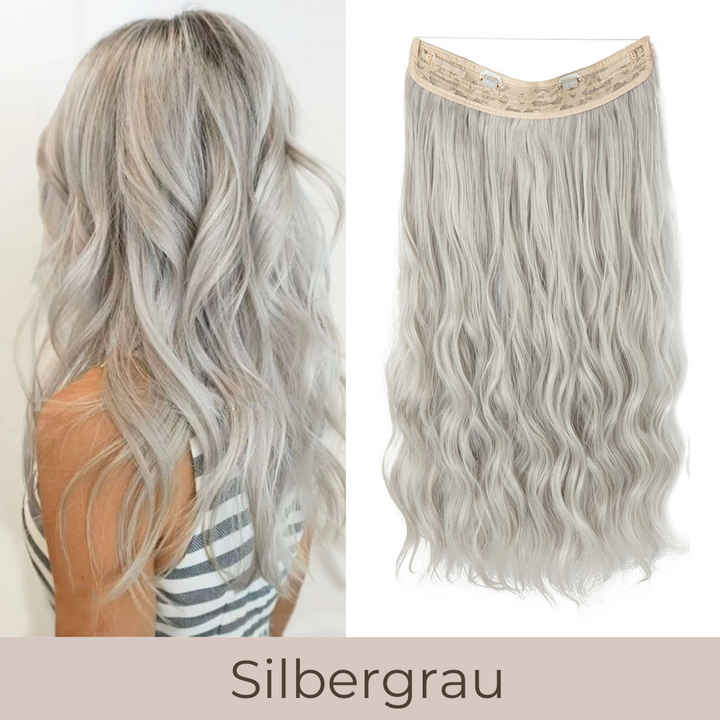 UNSICHTBARE HAAR EXTENSIONS MIT BAND & KLIPS - FÜR EXTRA HALT
