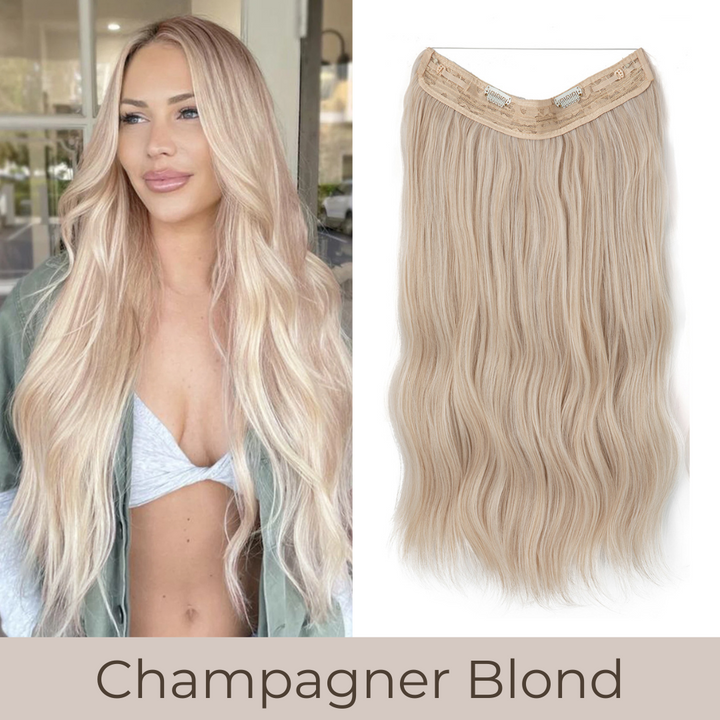 UNSICHTBARE HAAR EXTENSIONS MIT BAND & KLIPS - FÜR EXTRA HALT