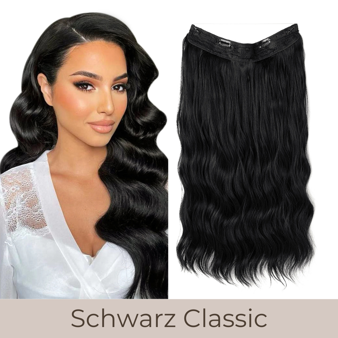 UNSICHTBARE HAAR EXTENSIONS MIT BAND & KLIPS - FÜR EXTRA HALT