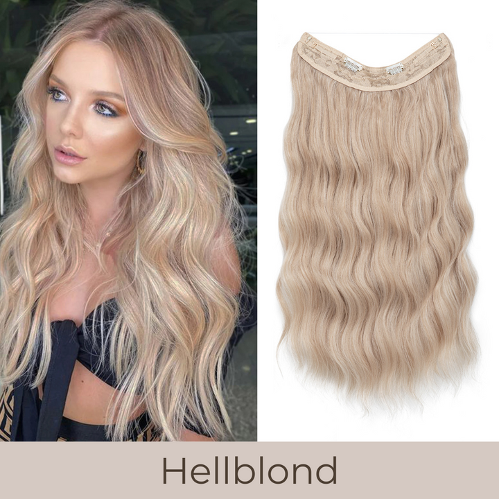 UNSICHTBARE HAAR EXTENSIONS MIT BAND & KLIPS - FÜR EXTRA HALT