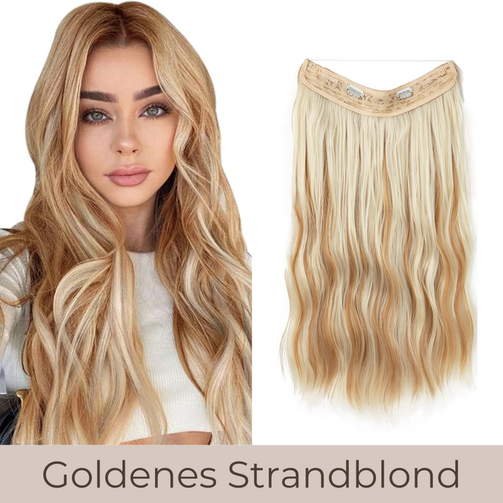 UNSICHTBARE HAAR EXTENSIONS MIT BAND & KLIPS - FÜR EXTRA HALT