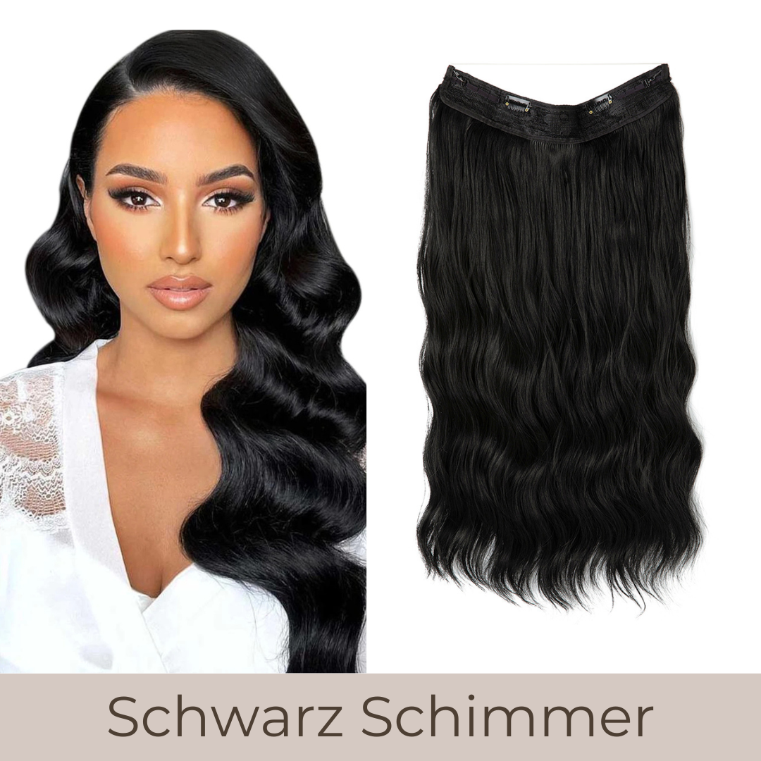 UNSICHTBARE HAAR EXTENSIONS MIT BAND & KLIPS - FÜR EXTRA HALT