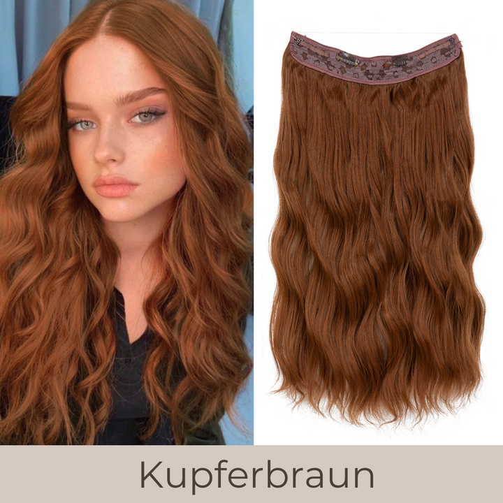 UNSICHTBARE HAAR EXTENSIONS MIT BAND & KLIPS - FÜR EXTRA HALT