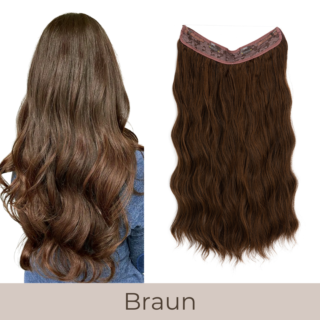 UNSICHTBARE HAAR EXTENSIONS MIT BAND & KLIPS - FÜR EXTRA HALT