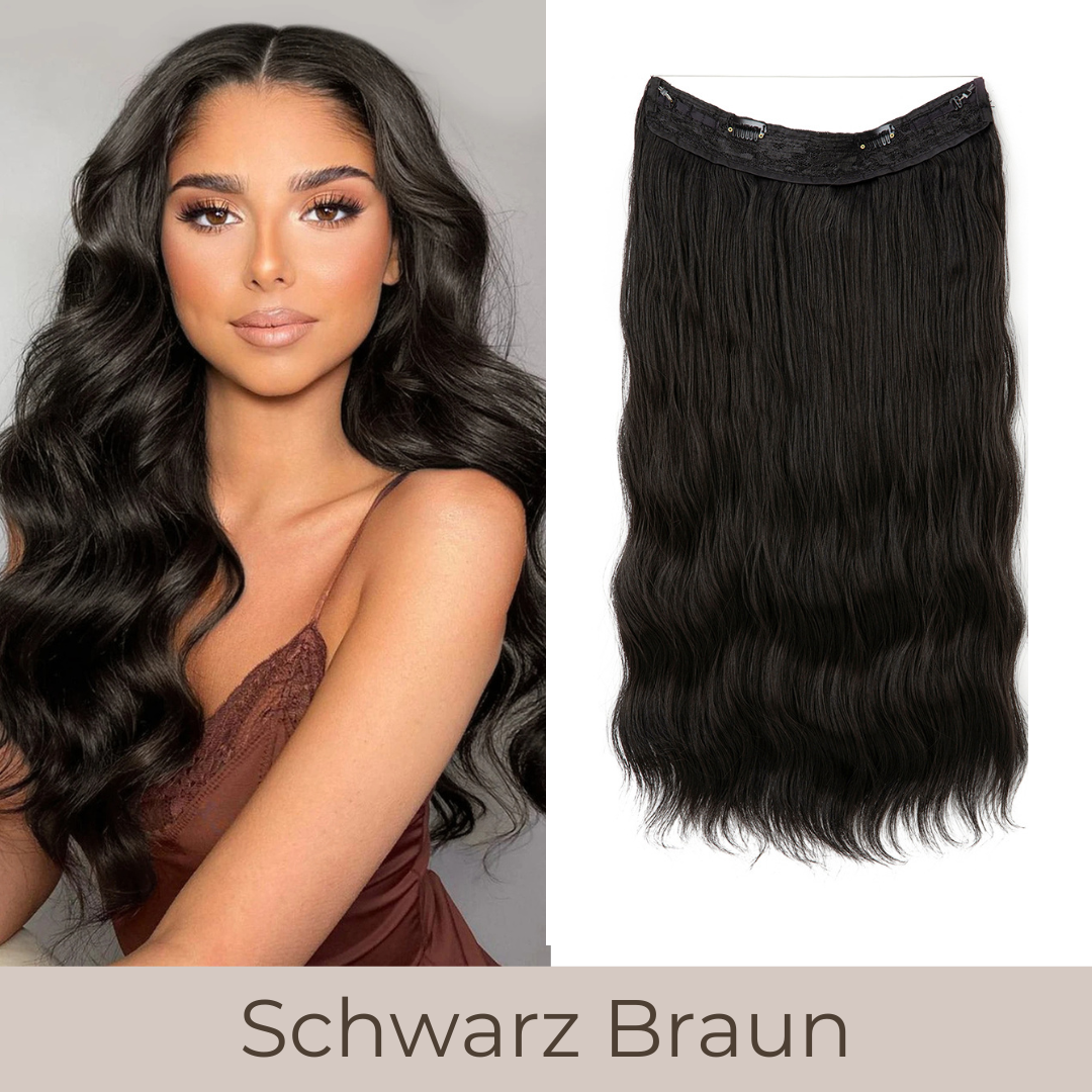 UNSICHTBARE HAAR EXTENSIONS MIT BAND & KLIPS - FÜR EXTRA HALT