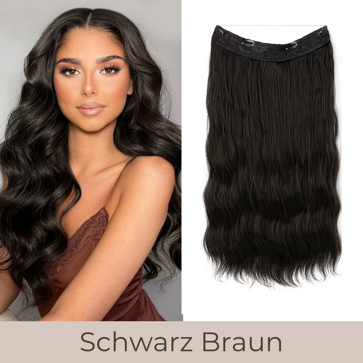 UNSICHTBARE HAAR EXTENSIONS MIT BAND & KLIPS - FÜR EXTRA HALT