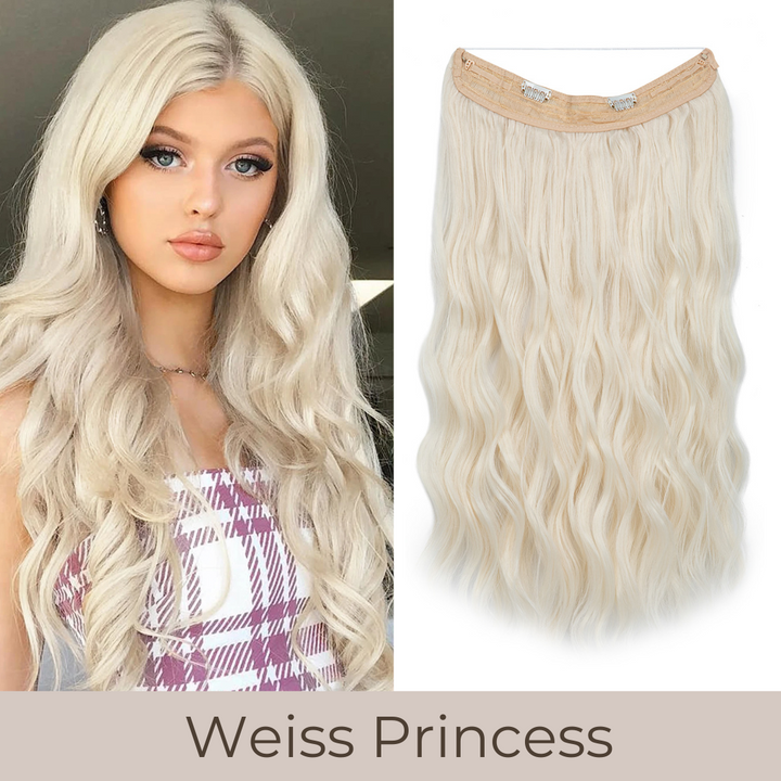 UNSICHTBARE HAAR EXTENSIONS MIT BAND & KLIPS - FÜR EXTRA HALT