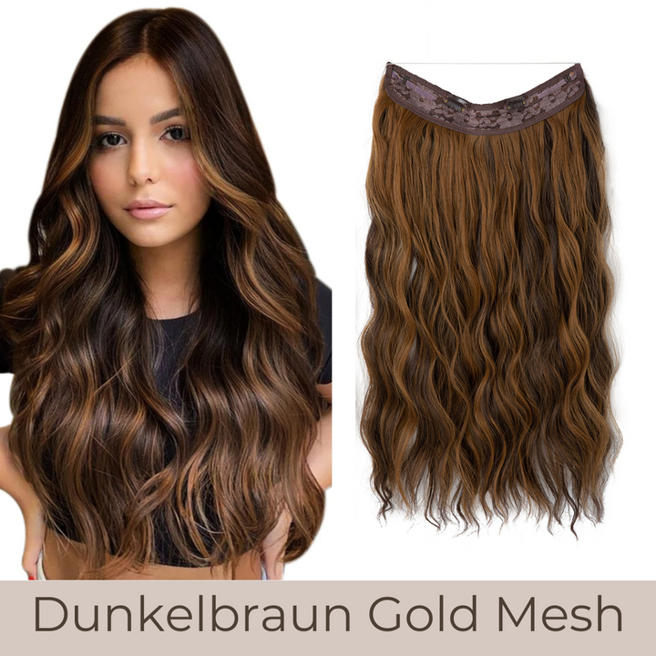 UNSICHTBARE HAAR EXTENSIONS MIT BAND & KLIPS - FÜR EXTRA HALT