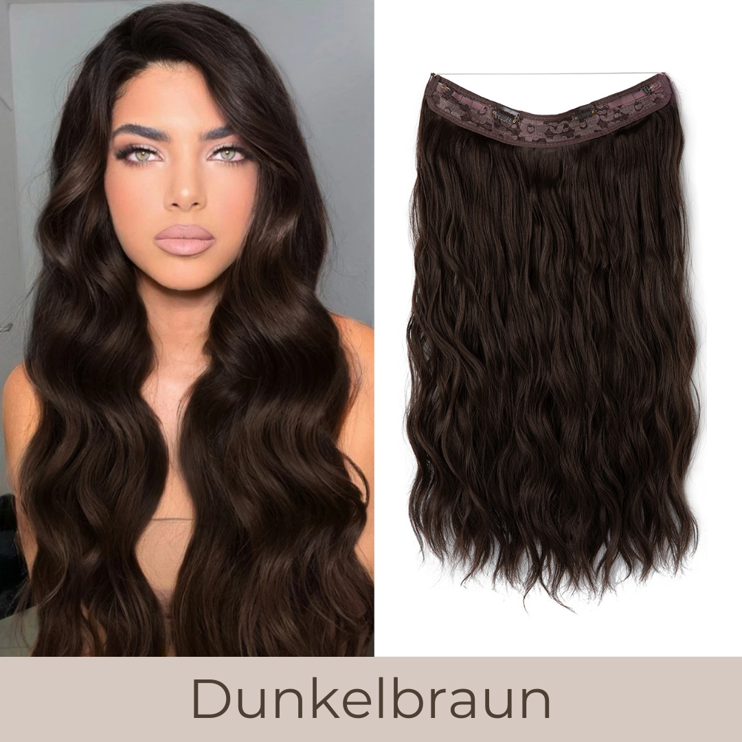 UNSICHTBARE HAAR EXTENSIONS MIT BAND & KLIPS - FÜR EXTRA HALT