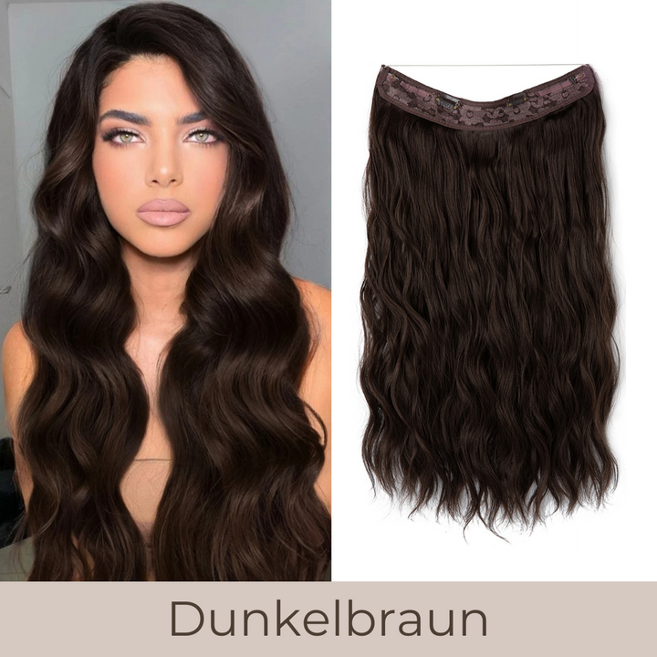 UNSICHTBARE HAAR EXTENSIONS MIT BAND & KLIPS - FÜR EXTRA HALT
