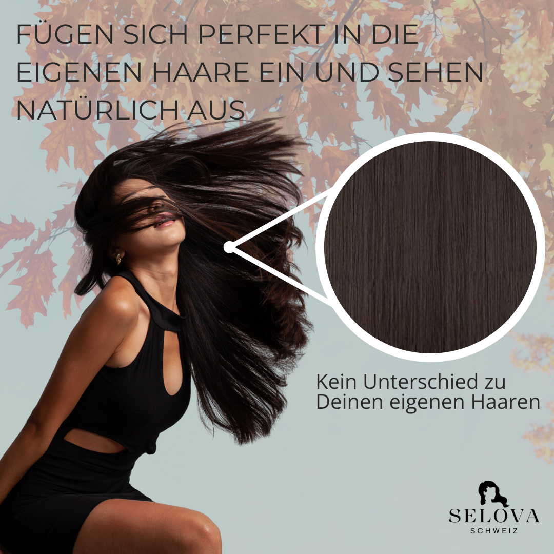 UNSICHTBARE PREMIUM HAAR EXTENSIONS GLATT - 35/40/55cm