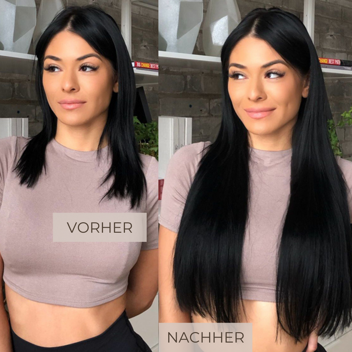 UNSICHTBARE PREMIUM HAAR EXTENSIONS GLATT - 35/40/55cm