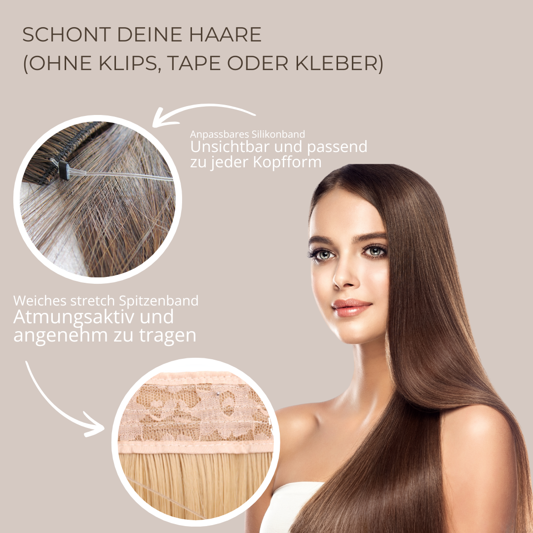 UNSICHTBARE PREMIUM HAAR EXTENSIONS GLATT - 35/40/55cm