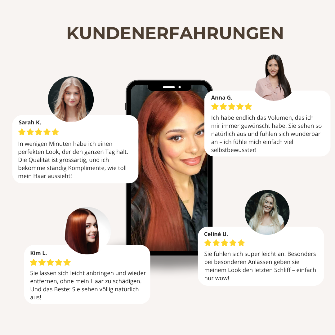 UNSICHTBARE PREMIUM HAAR EXTENSIONS GLATT - 35/40/55cm